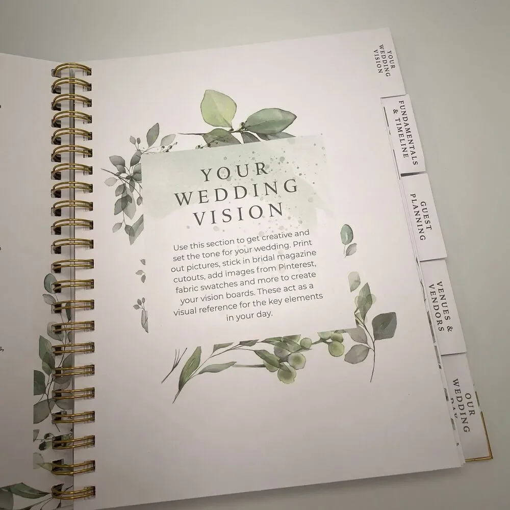 Complete Wedding Planner Organizer Floral Gold Undated Bridal Engagement Gift